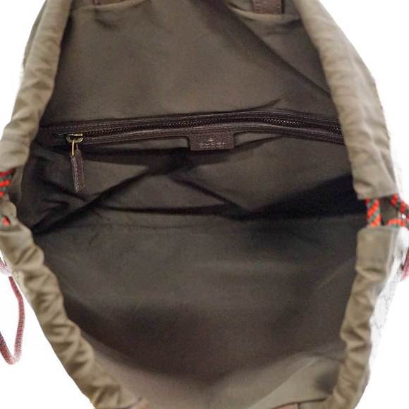 Gucci Drawstring Backpack GG Pattern Canvas Leather Yellow - Picture 8 of 13